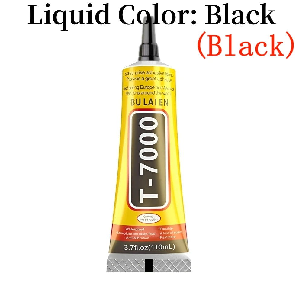 B7000 adhesive tube, black, 110 mL, with precision nozzle cap.