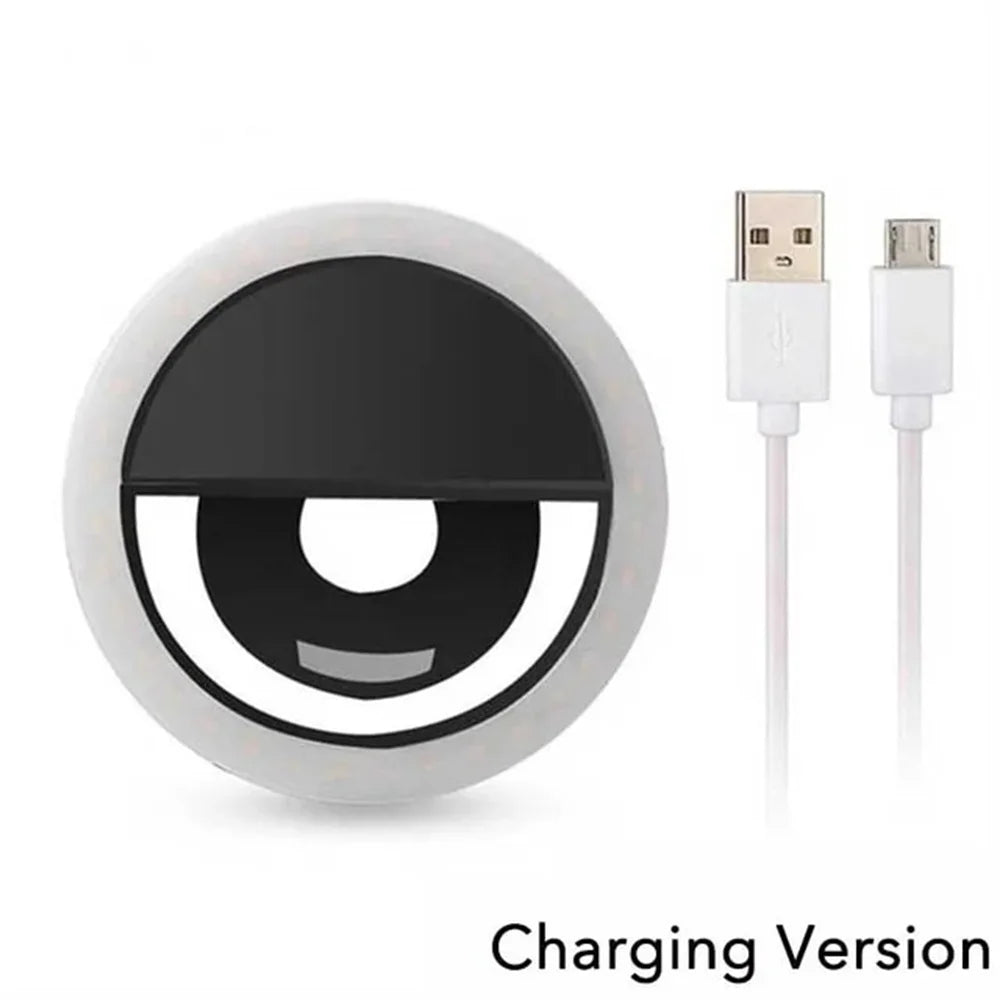 Charging version USB LED selfie ring light with dark light panel and USB cables
