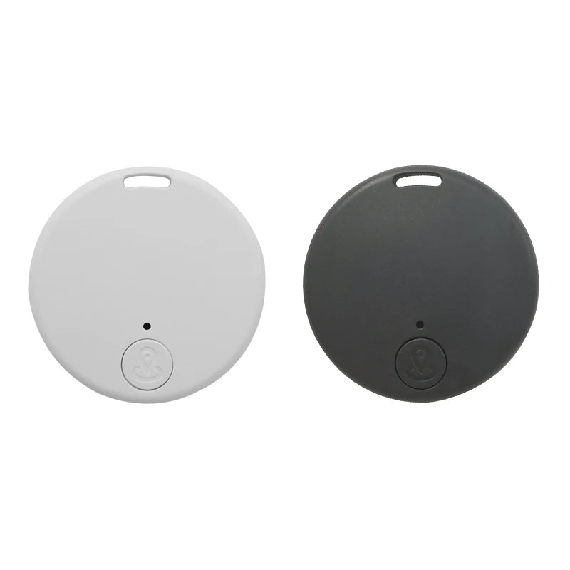 Round Bluetooth anti-lost alarm tracker, white and gray-black dual color