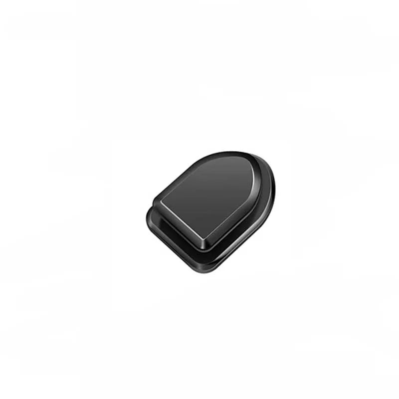 Single black mini adhesive hook holder, compact oval shape