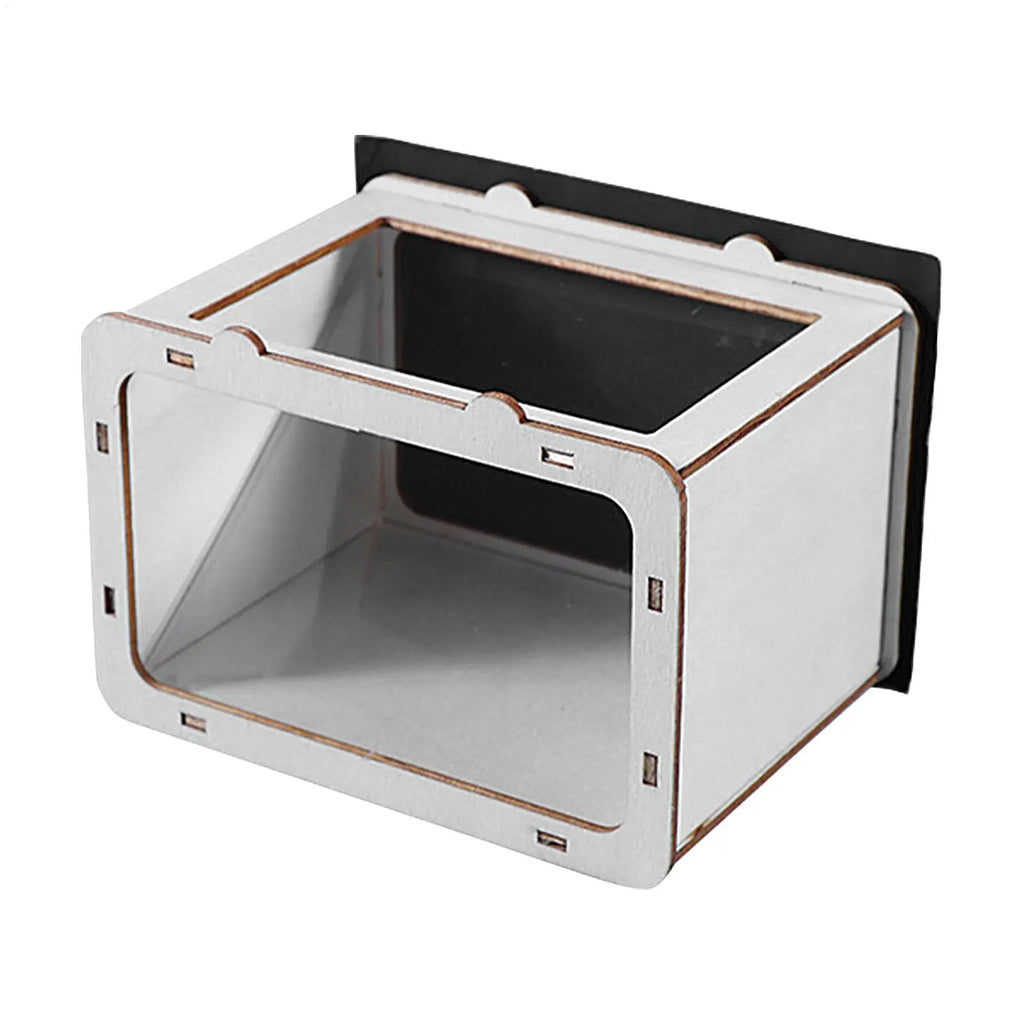 DIY hologram projector display box with top and front openings, dark viewing panel