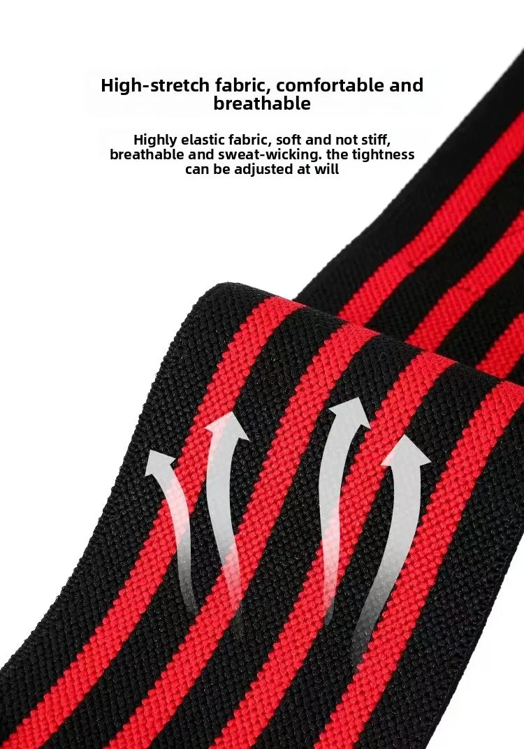 Black wrist wrap with red stripes and white chevron details