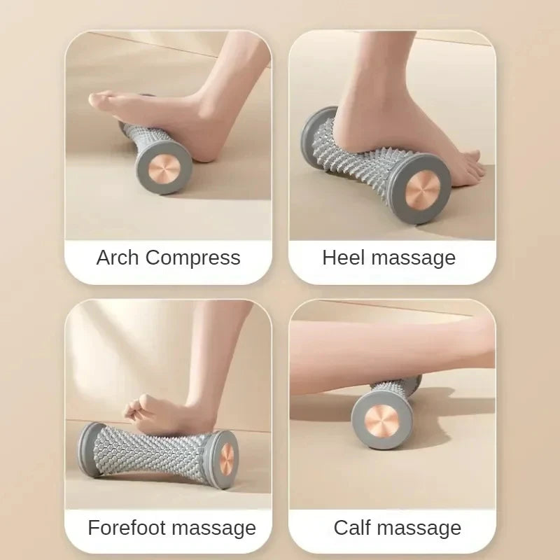Foot massage roller used for arch, heel, forefoot, and calf massage