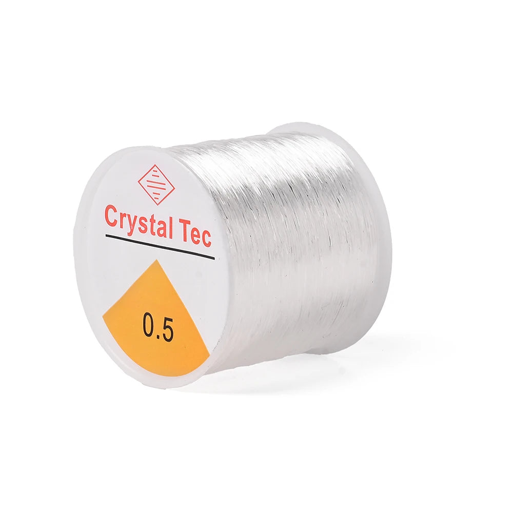 Clear elastic cord string spool, Crystal Tec 0.5 size for DIY bracelet making