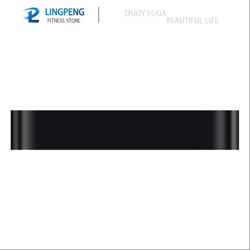 Black resistance loop band with LINGPENG logo and strength marking dots