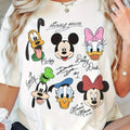 White plus-size T-shirt with Mickey and Duck character graphic on front