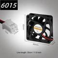 Brushless DC cooling fan, black 60x60x15mm 2-pin connector for 3D printer extruder