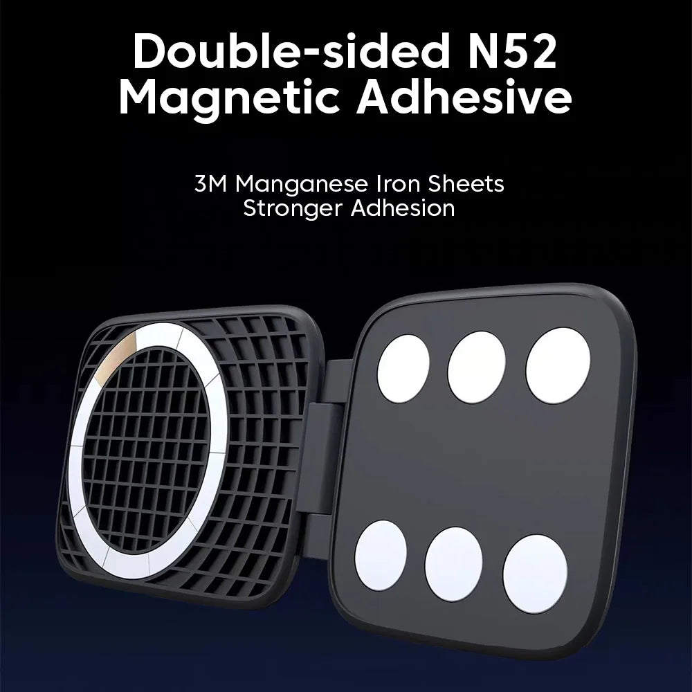 Black dual-side N52 magnetic adhesive pads with circular magnet mounting plates