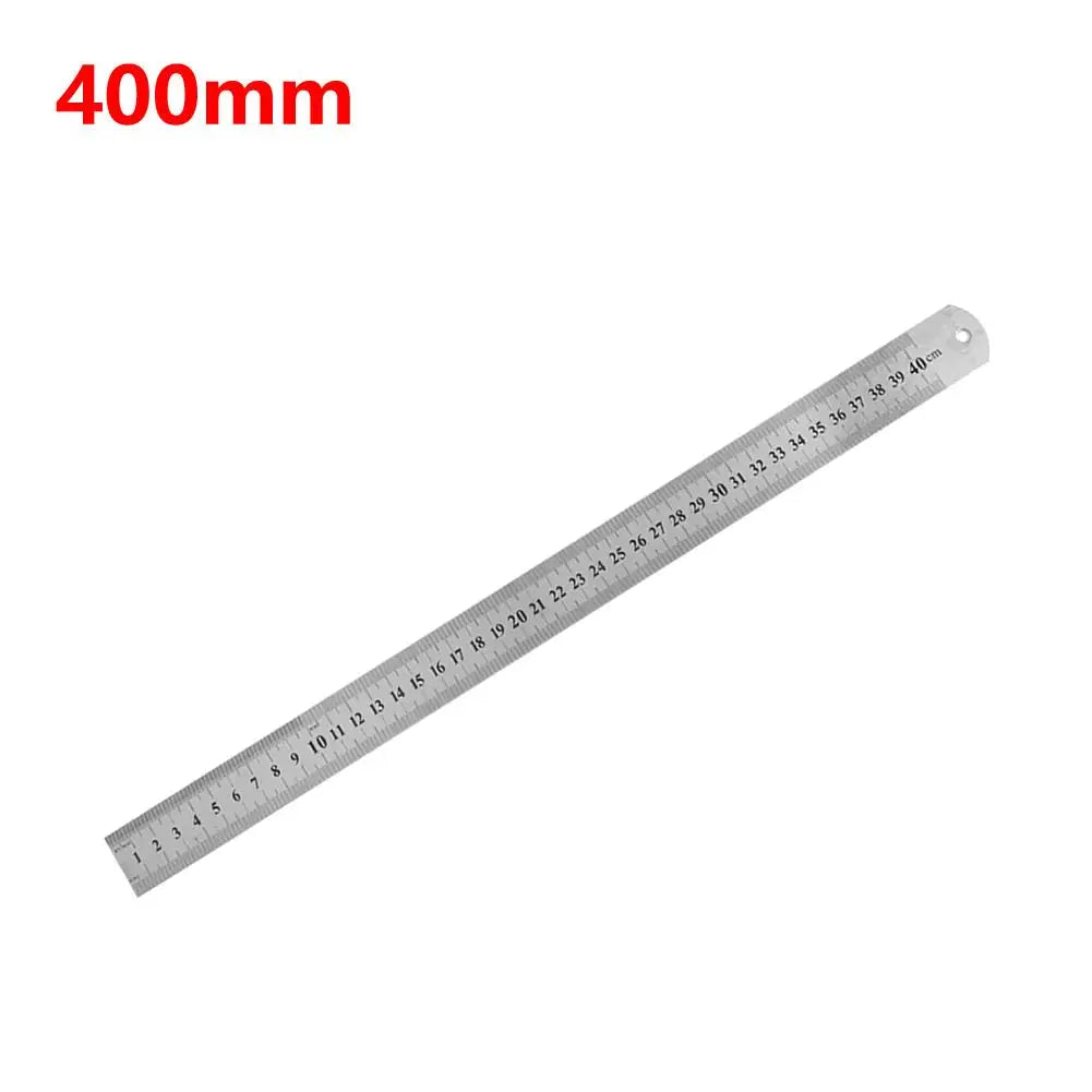Stainless steel straight ruler with mm scale, 400mm length