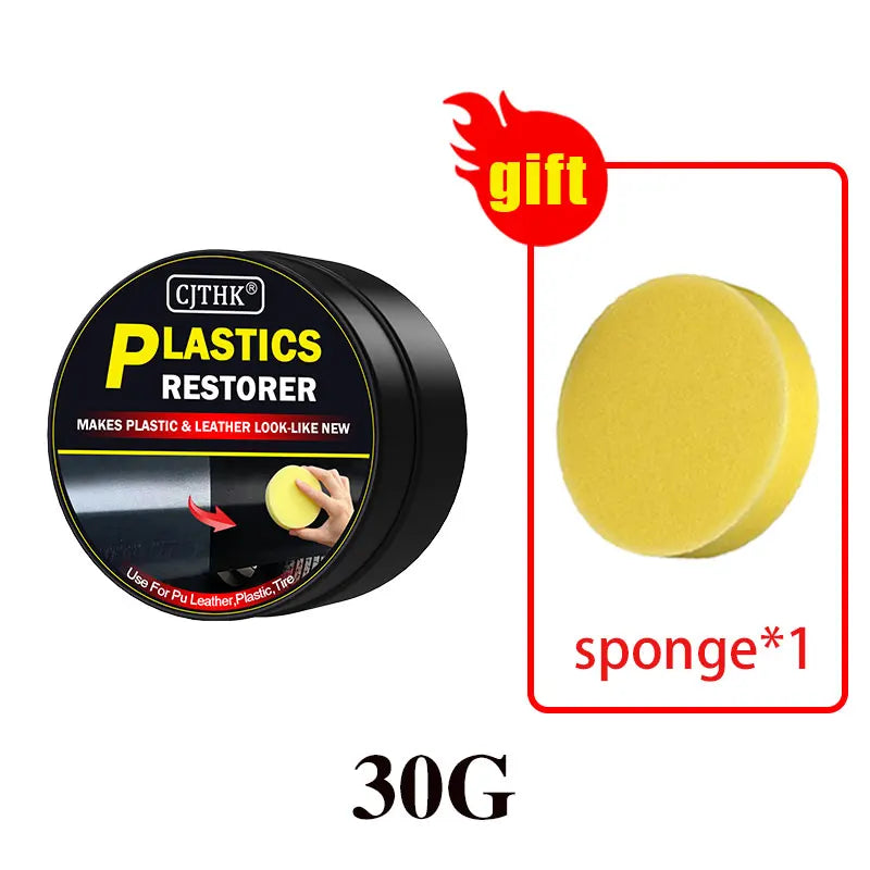 Car plastic restorer jar with yellow sponge, 30G