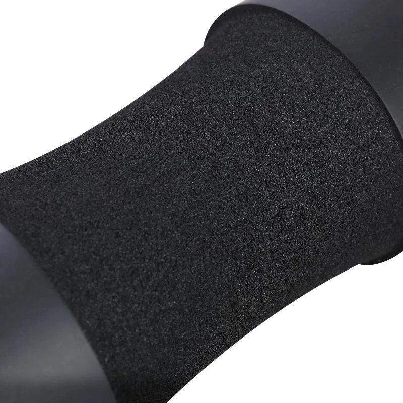 Close-up texture of black foam bar pad protection sleeve