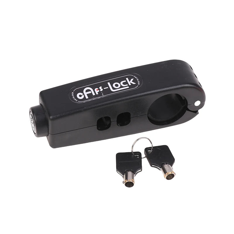 Portable bike lock, black grip lock body with key cylinder and two keys