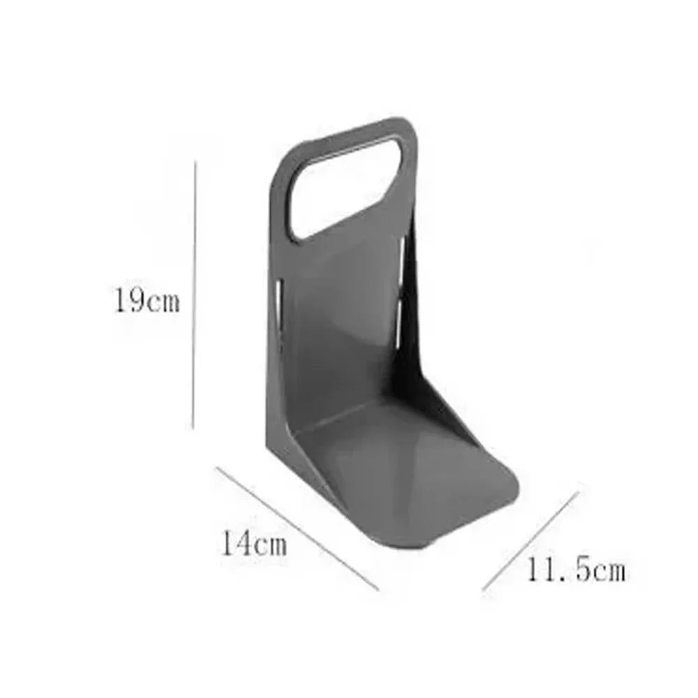 Gray car trunk organizer stand with handle cutout, sized 19x14cm