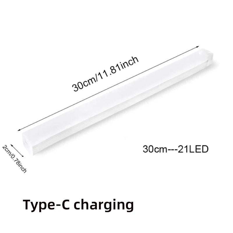 30cm white LED strip night light, Type-C charging, wireless motion sensor