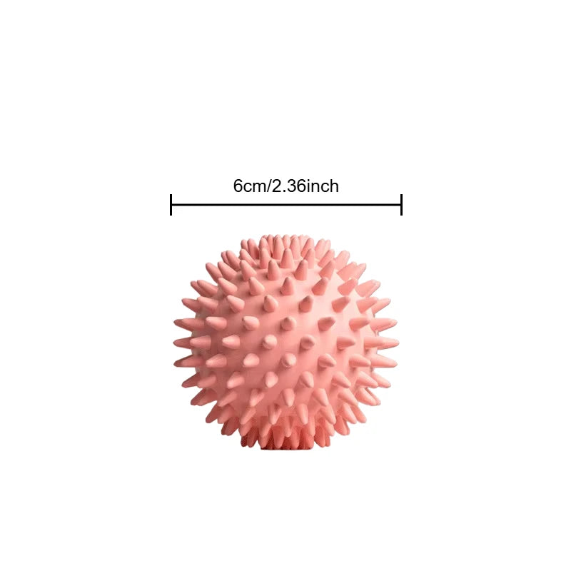 6cm pink spiky massage ball with dense rounded nodes for trigger point release