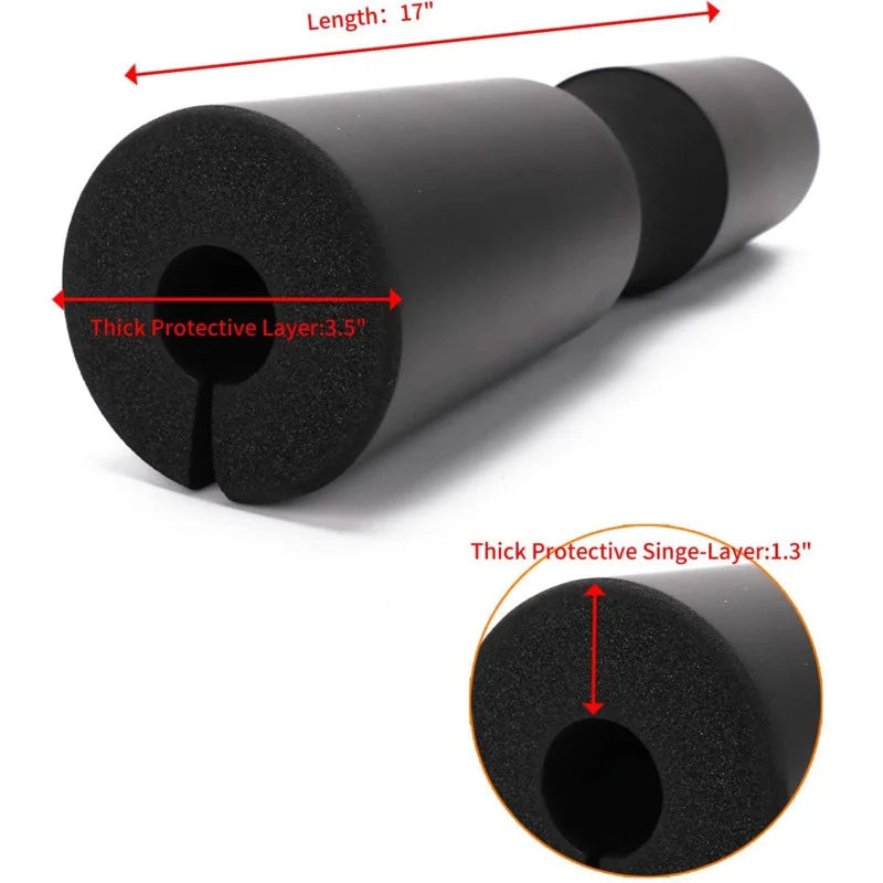 Black foam bar pad cylinder showing length 17 and protective layer thickness