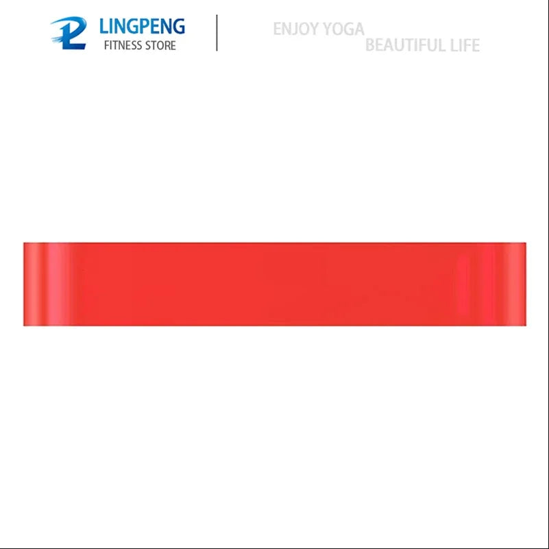 Red resistance loop band with LINGPENG logo and strength marking dots