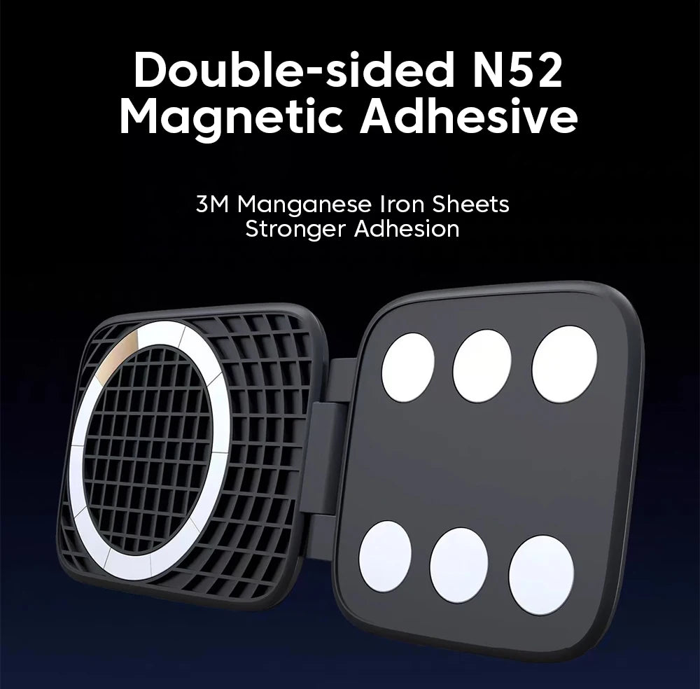 Black double-sided N52 magnetic adhesive plates with circular magnet pads