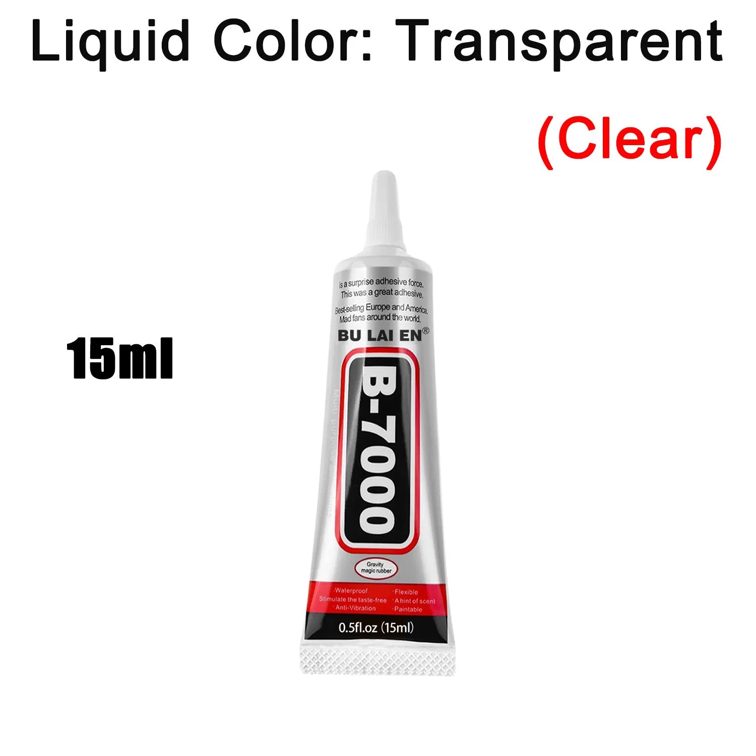 Transparent clear phone screen repair adhesive, 15ml squeeze tube