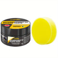 Plastic restorer cream jar with yellow foam sponge, studio product view