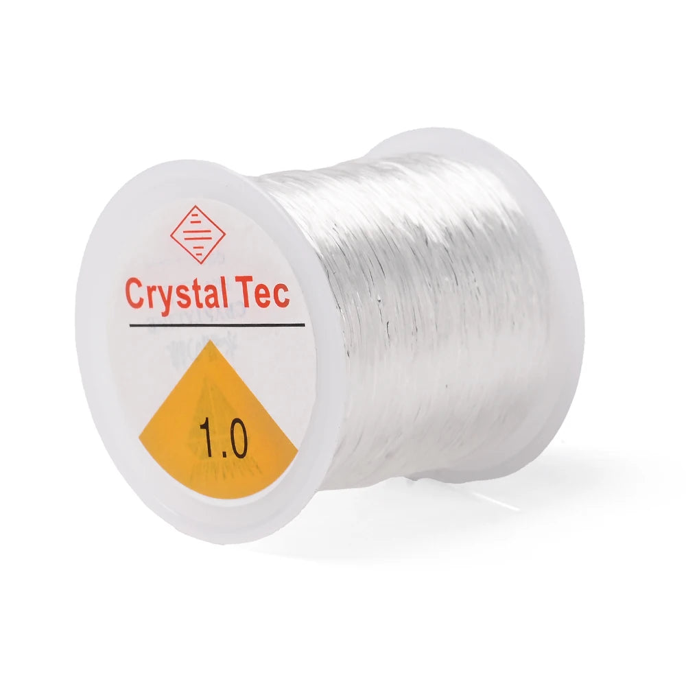 Clear elastic cord string on spool, Crystal Tec 1.0 size for beaded jewelry