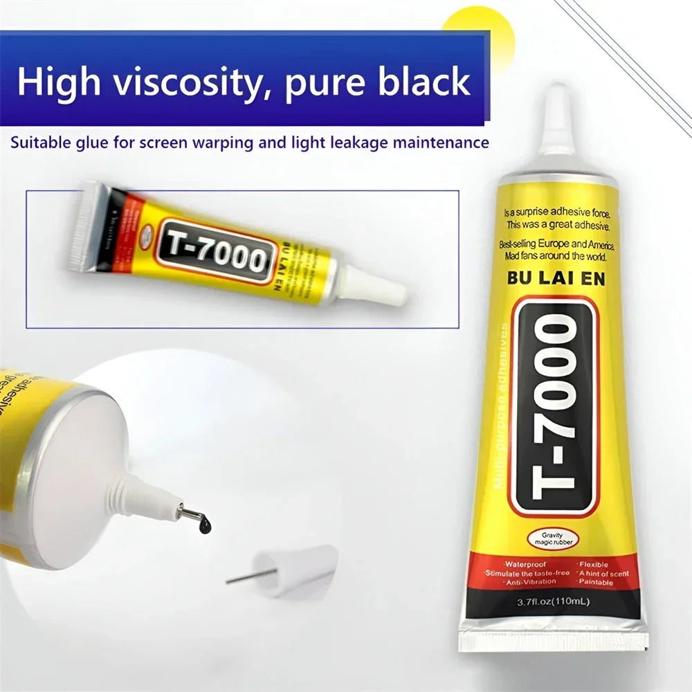 T-7000 adhesive tube with white precision nozzle and matching small applicator