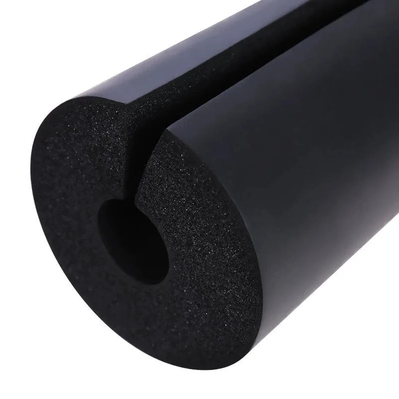 Thick black barbell squat shoulder pad foam with contoured bar slot