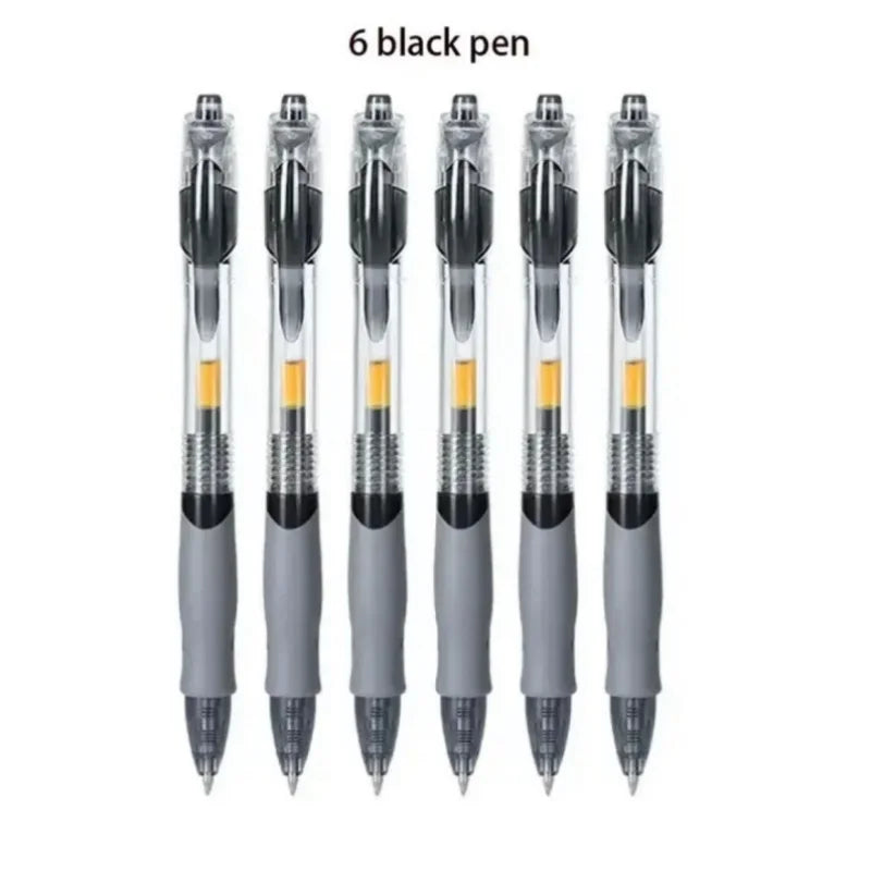 Black retractable gel pens with refill tips pack