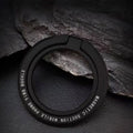 Black magnetic phone ring holder with circular finger loop base