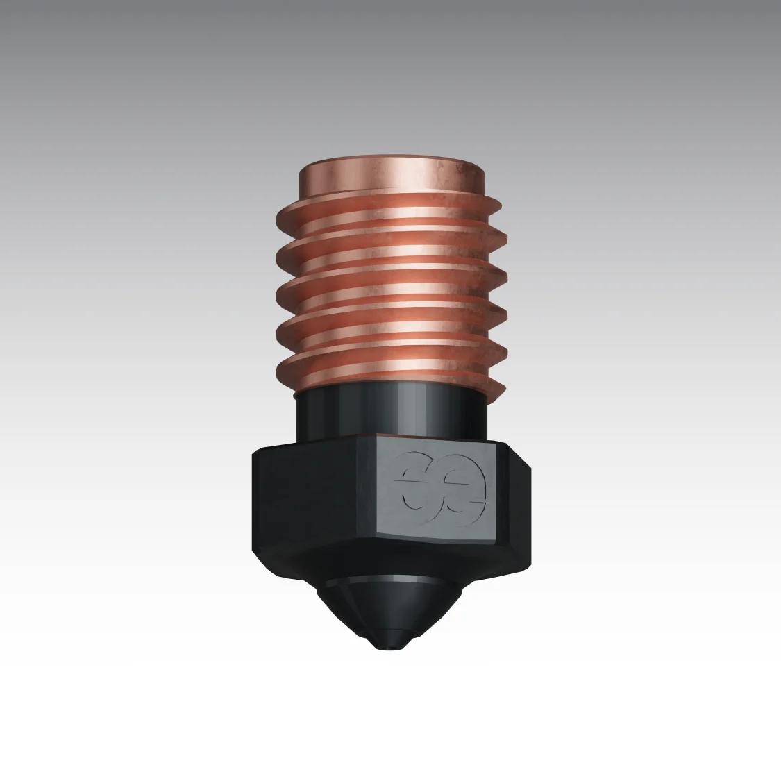 Silicon carbide 3D printer nozzle with copper threaded heater and black heatblock