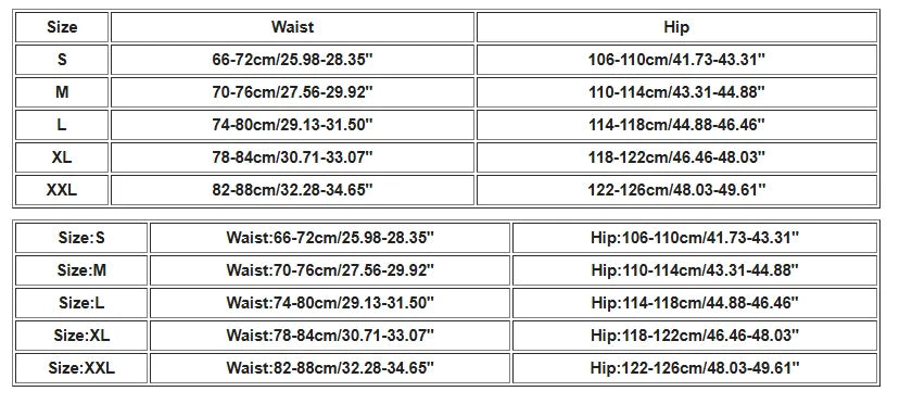 Size chart for women’s cotton-linen shorts: waist and hip measurements by size