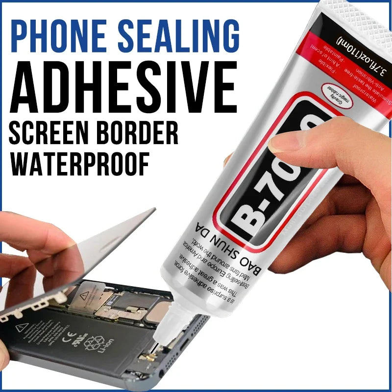 Phone sealing adhesive tube applying along screen border for waterproof repair