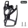 Black bicycle water bottle cage with mounting screws, ultralight bike holder