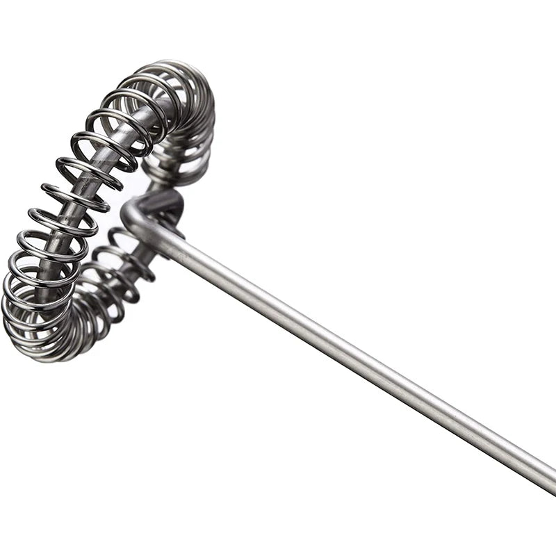Stainless steel spring whisk beater attachment for milk frother