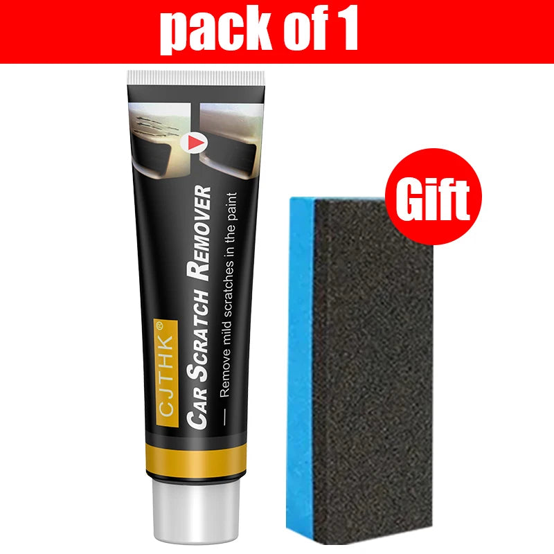 Car scratch remover tube with included sponge block