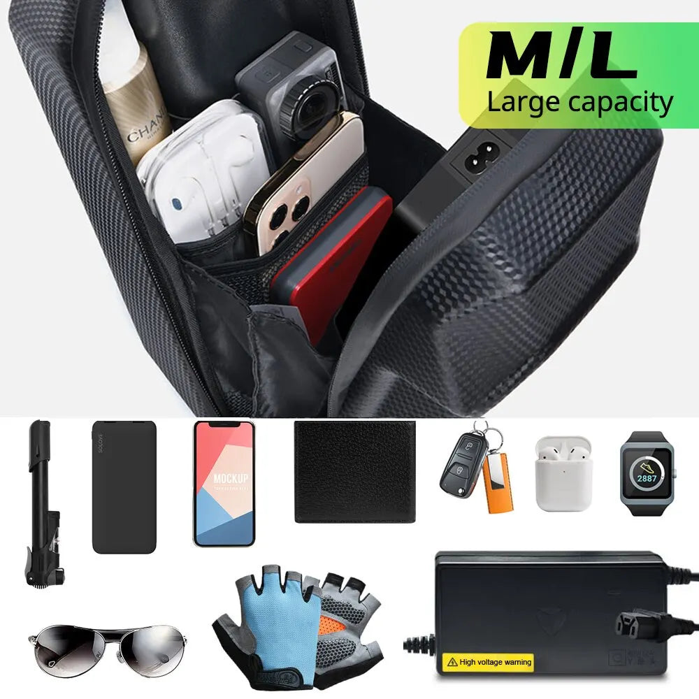 NEWBOLER large-capacity front scooter bag with interior slots for small electronics