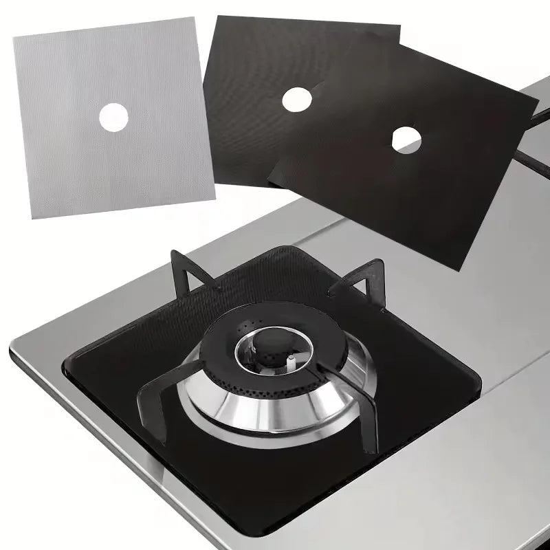 Gas stove protector pads, black reusable liners for burner and stovetop