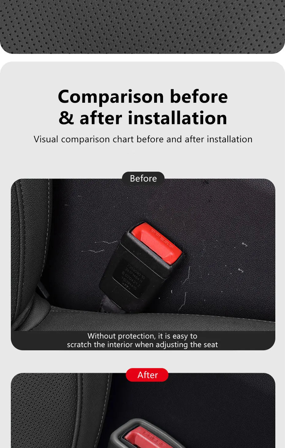 Black seat belt buckle slot protective cover on car seat belt receiver