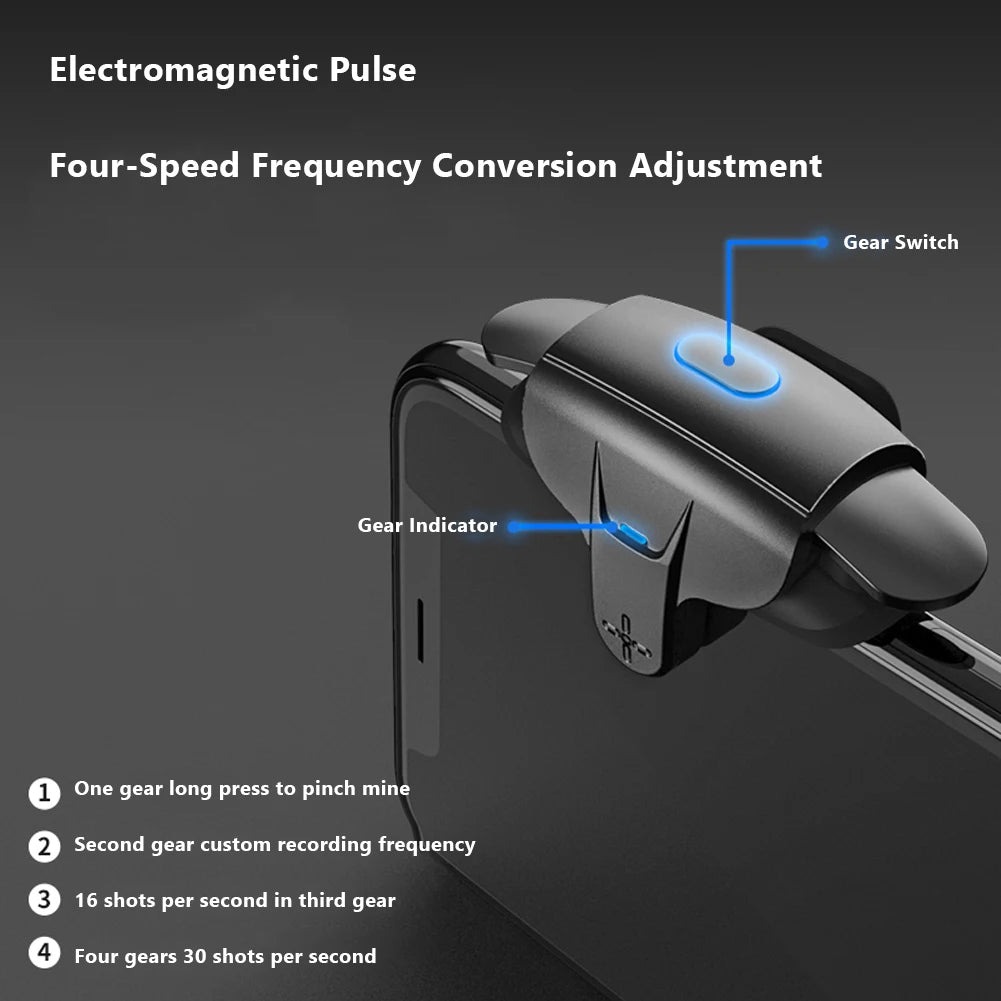 Black mobile controller top with blue gear indicator and side switch