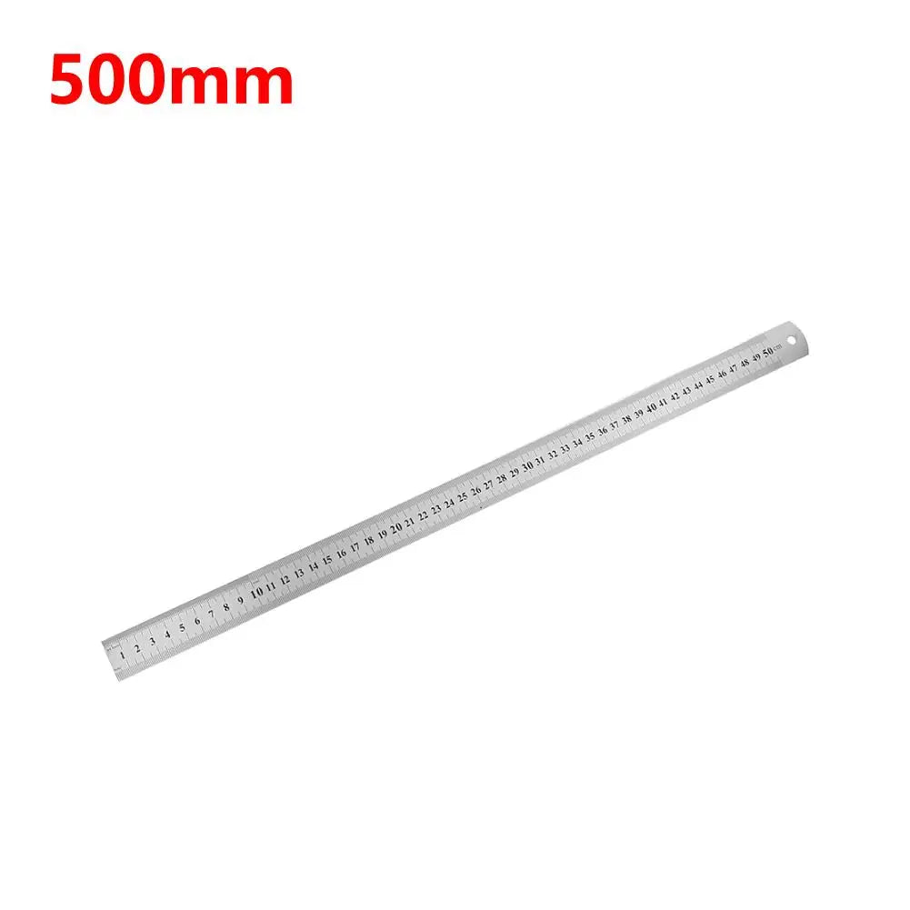 Stainless steel straight ruler with mm scale, 500mm length