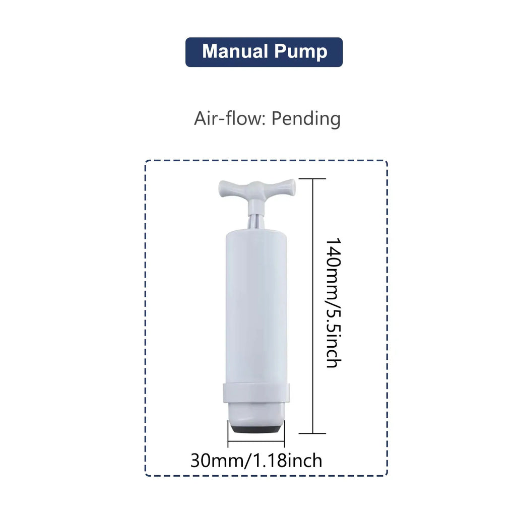 Manual vacuum pump for filament storage bags, white cylinder with handle