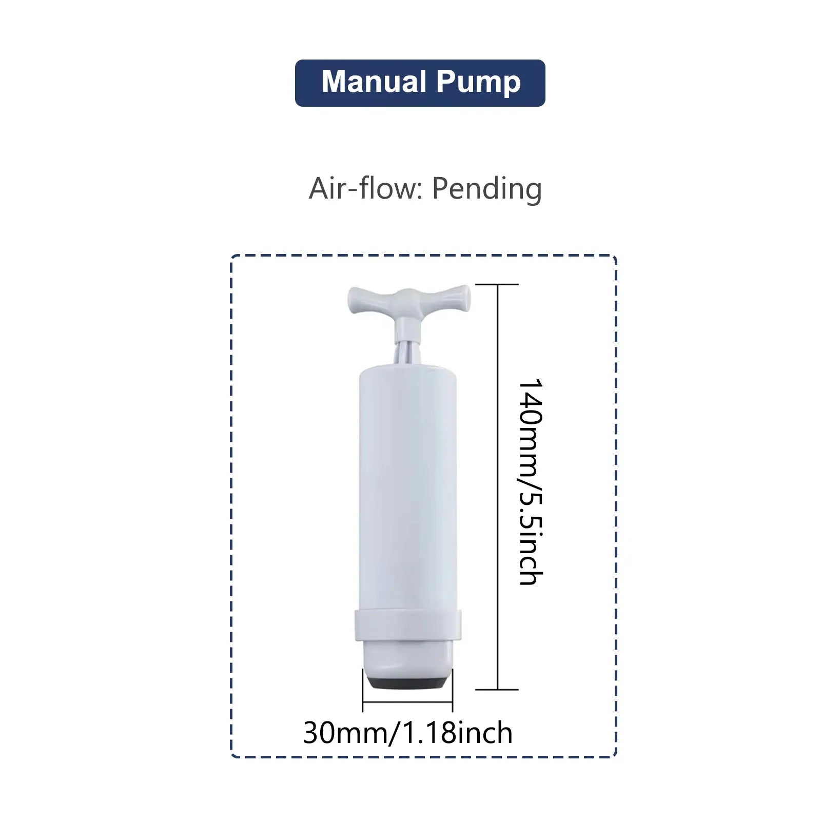 Manual vacuum pump for filament storage bags, white cylinder with handle