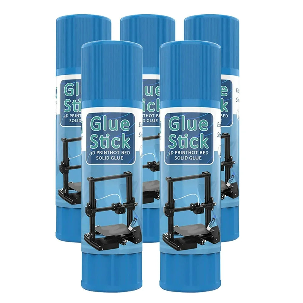 3D printer glue stick pack of 5 blue tubes with Glue Stick label