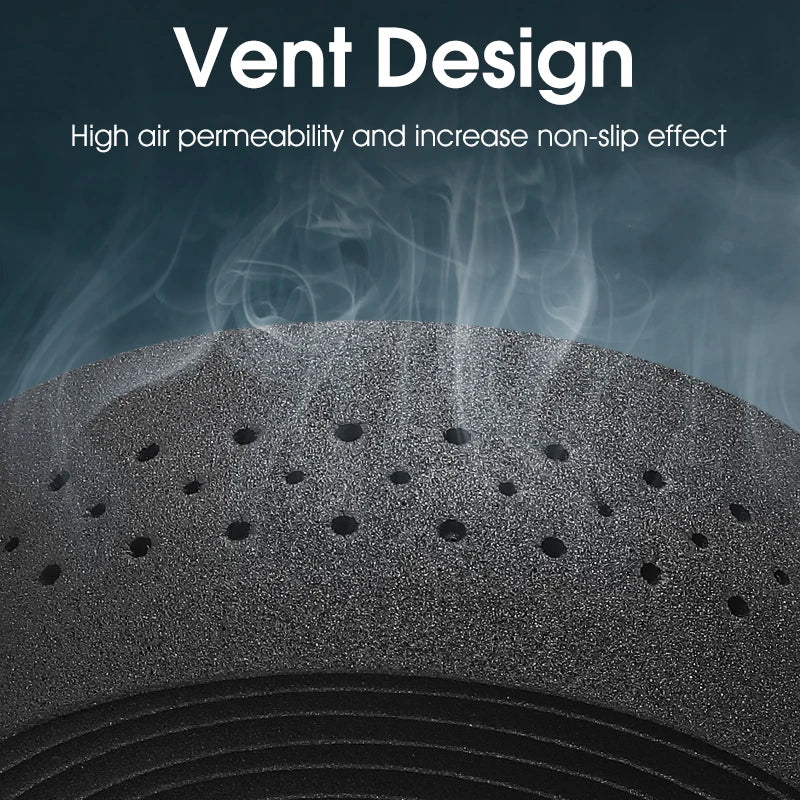 Close-up of black perforated EVA handlebar tape with vented texture and grip dots