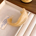Shiny acrylic open cuff bangle in pale cream with smooth curved design
