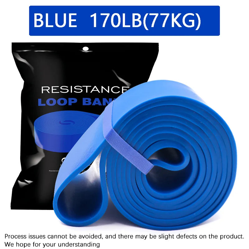 Blue resistance loop band coil for strength training and mobility exercises