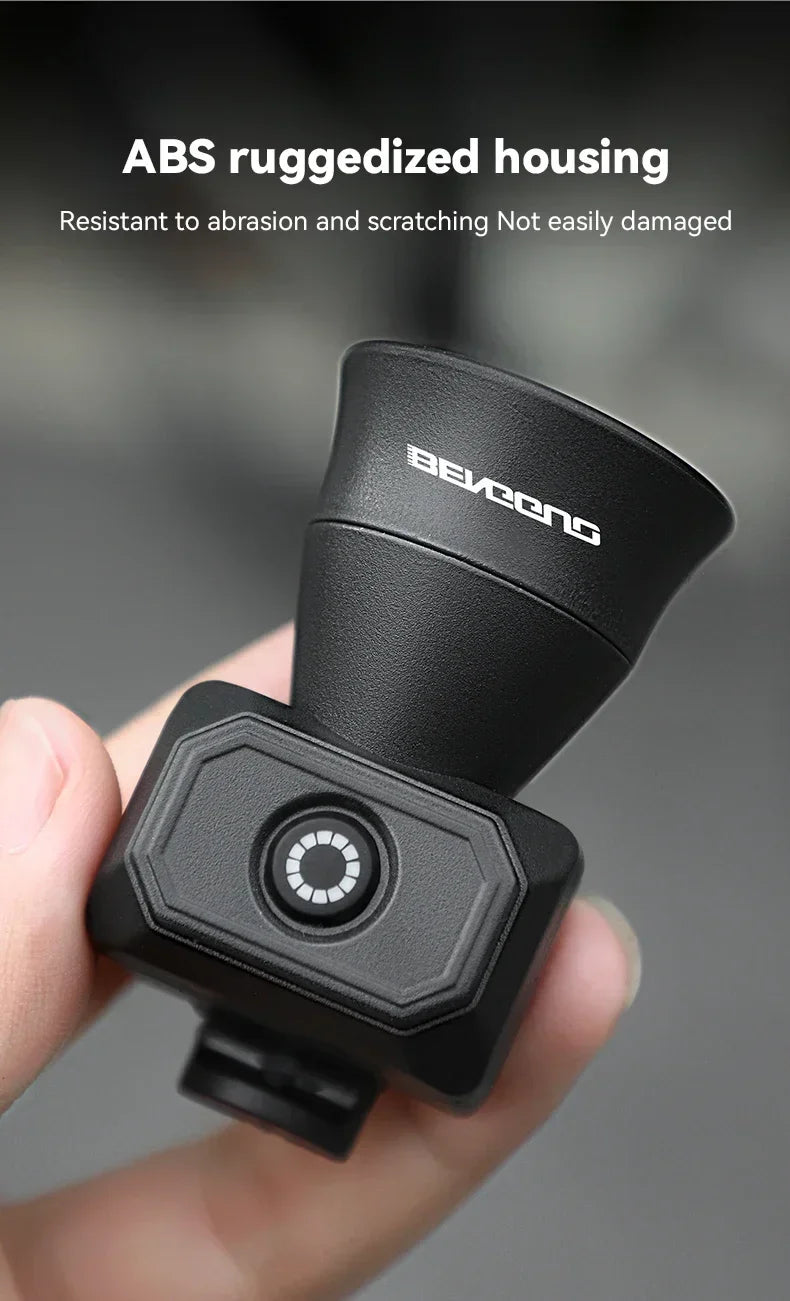 Black rugged bike horn bell with textured housing and front speaker module