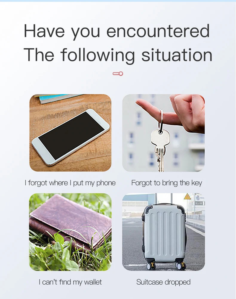 White round Bluetooth tracker key tag attached to a key