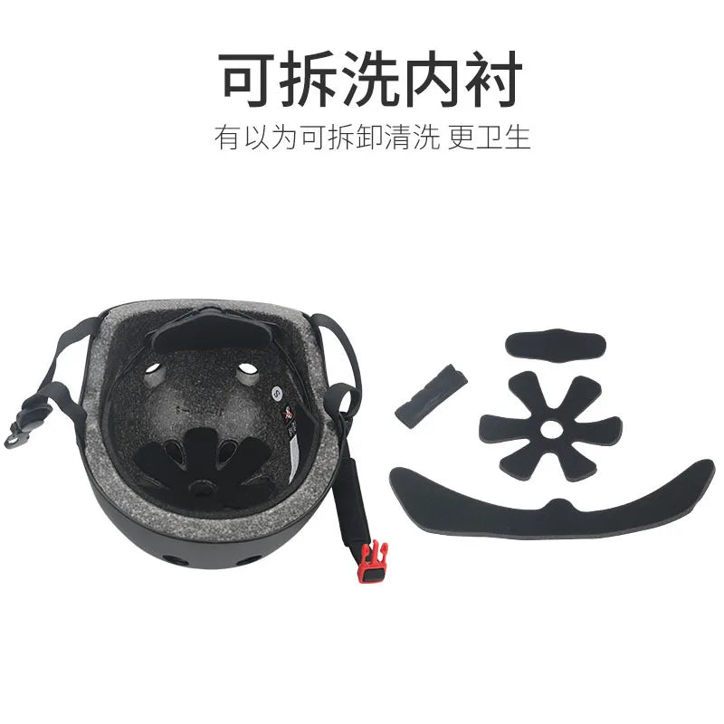 Bike helmet inner padding set with comfort straps and adjustment pieces.