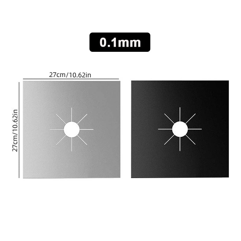 Stove protector pad liners, 27 cm squares, light gray and black sample pieces